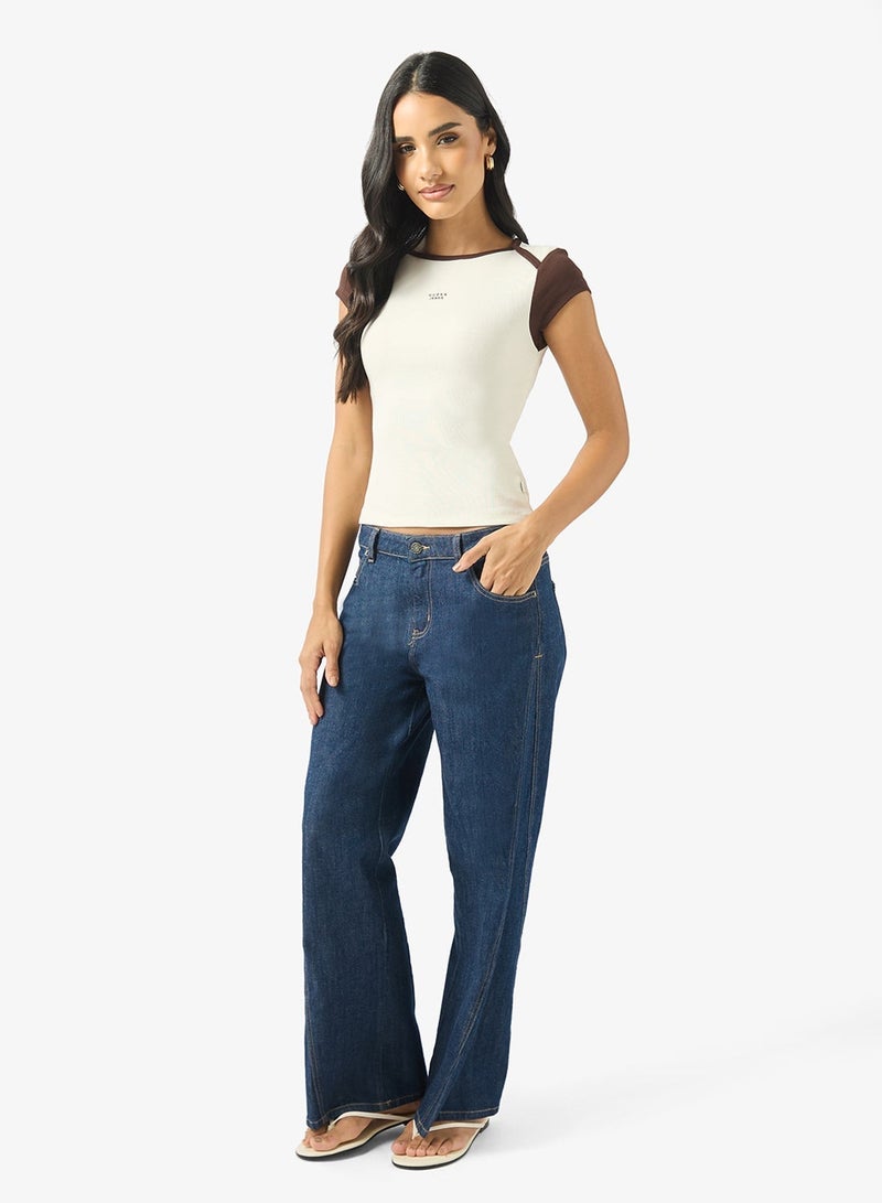 GUESS Boat Neck Slim Ribbed Top - Image 4